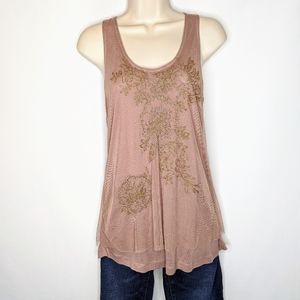 Halogen tank top w/ intricate beading‎ sz: